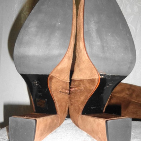 SPAZIO MODA Brown Faux Suede Over Knee Boots 39 9 - Picture 8 of 8